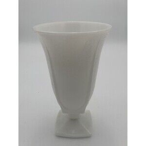 Vintage Large Milk Glass Vase 8.5" tall mid century modern good condition